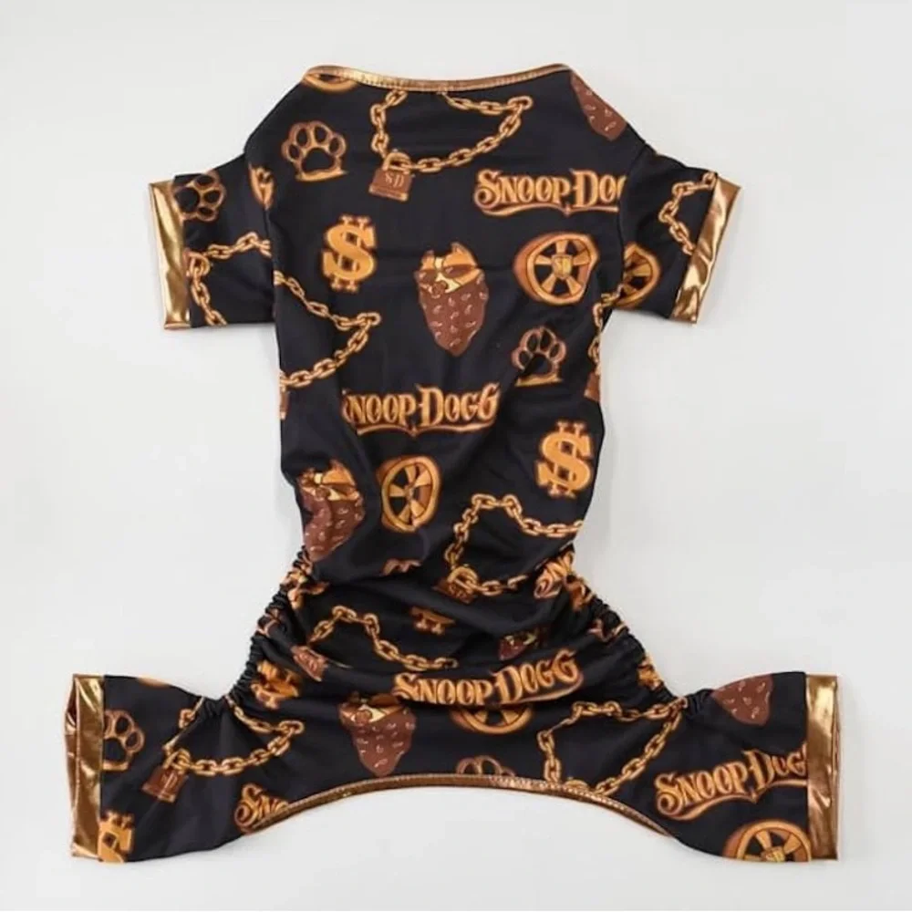 NEW Snoop Doggie Doggs Deluxe Pet PJs w/an Off The Chain graphic print, size M